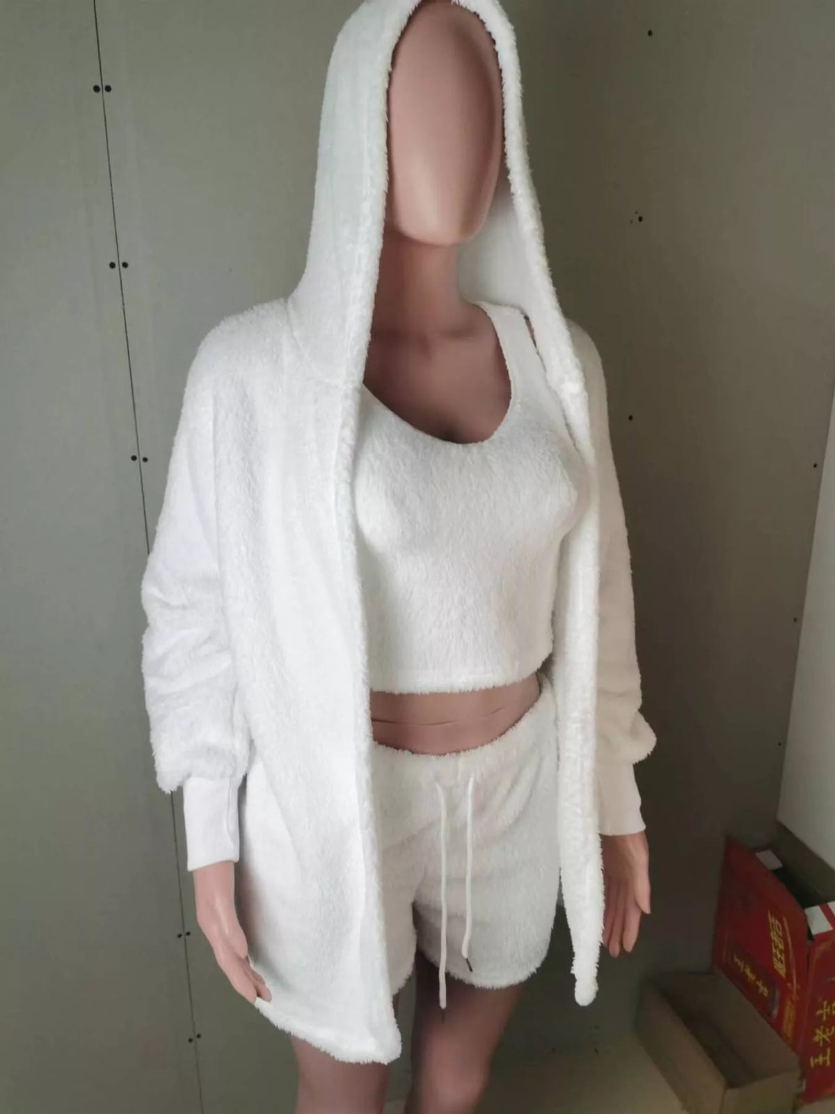 Fuzzy Tank, Cardigan & Shorts Three-Piece Set — Plus Size — product image 33